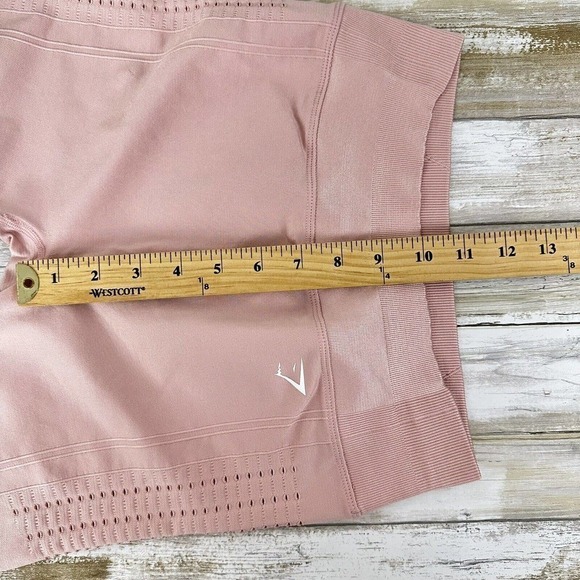 GYMSHARK Light Pink Glow Seamless High Waisted Womens Cycling Shorts Size Medium - Picture 11 of 16
